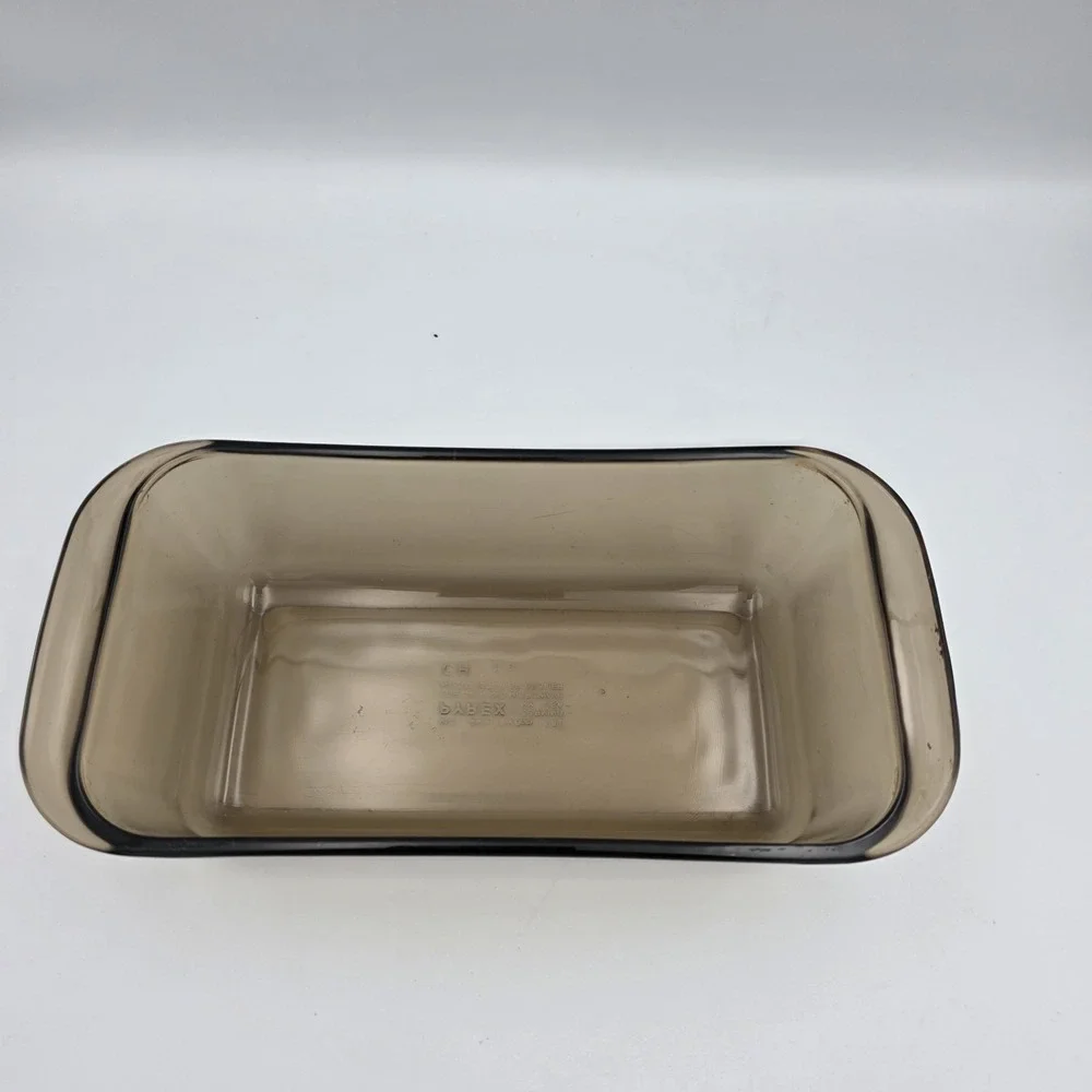 Vintage Pyrex Amber Brown Loaf Pan 213 Glass Baking Dish Handles 1.5 Qt Bread